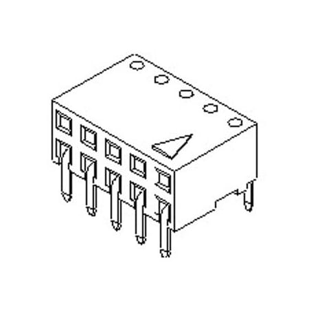 Molex Board Connector, 6 Contact(S), 2 Row(S), Female, Right Angle, Solder Terminal 901522206